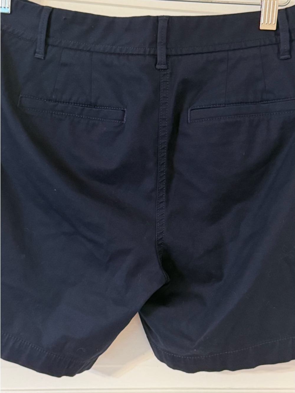 Talbots Navy Shirt with White and Blue Stripe Trim - Picture 2 of 3